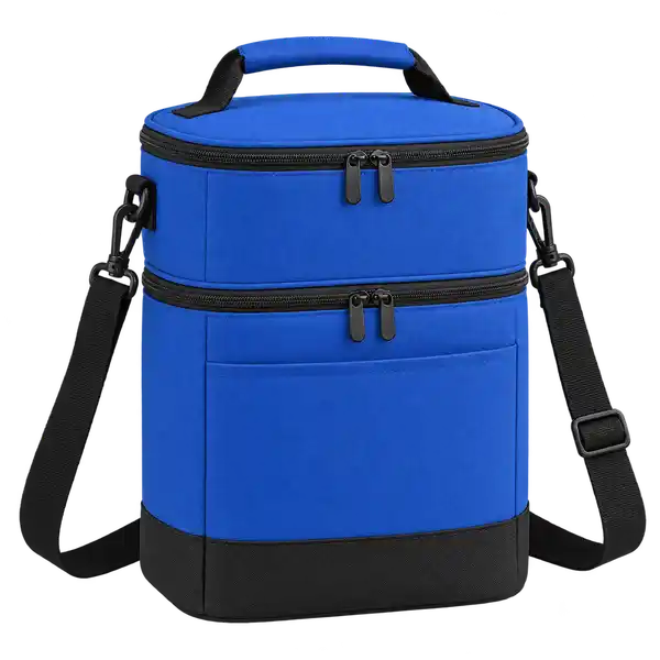 Cobalt Blue Polyspun Canvas Thermal Food Delivery Bag