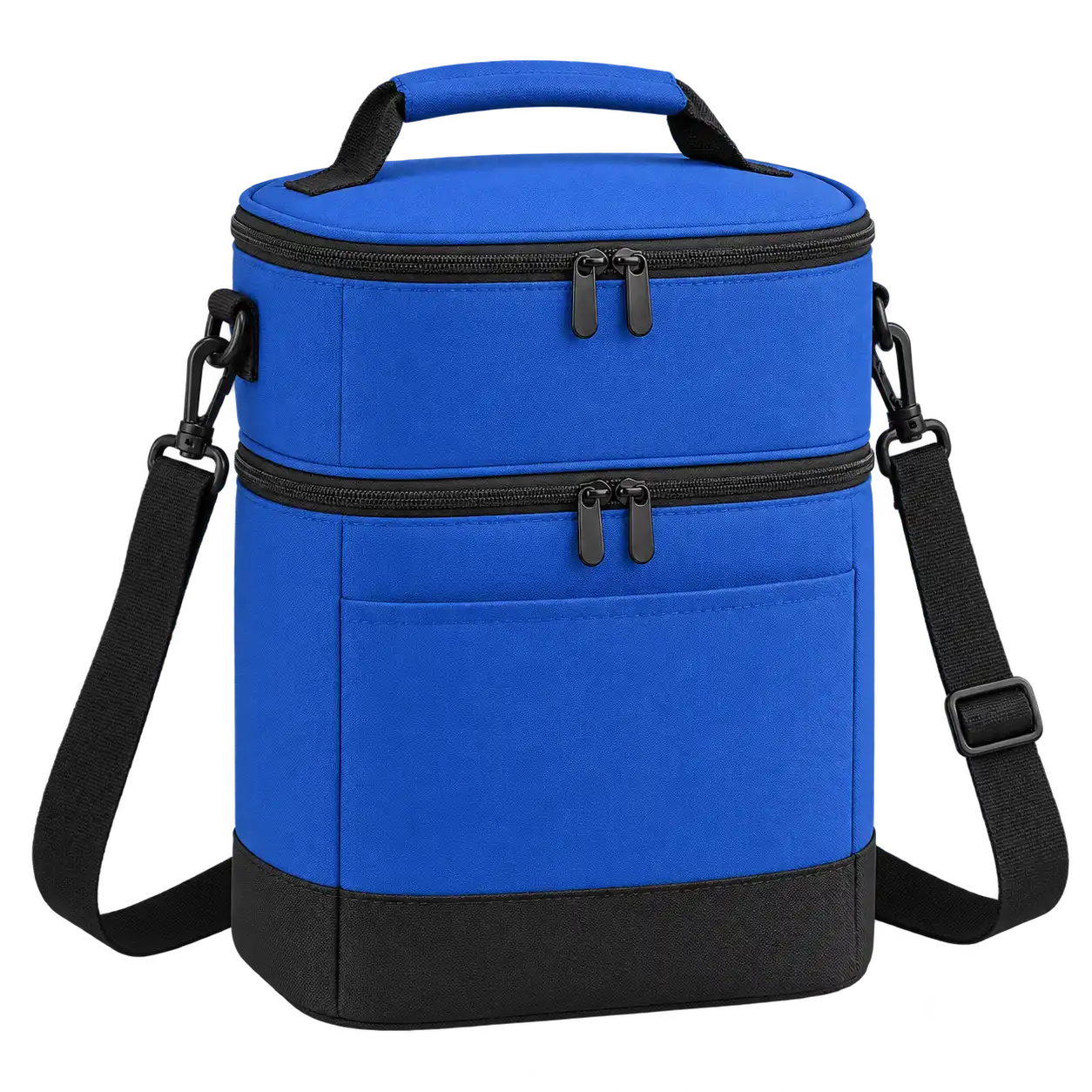 Cobalt Blue Polyspun Canvas Thermal Food Delivery Bag — As illustrated; custom strap colours available