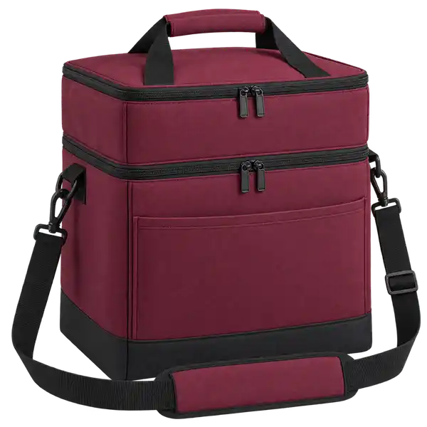 Burgundy Polyspun Canvas Thermal Burger Delivery Bag