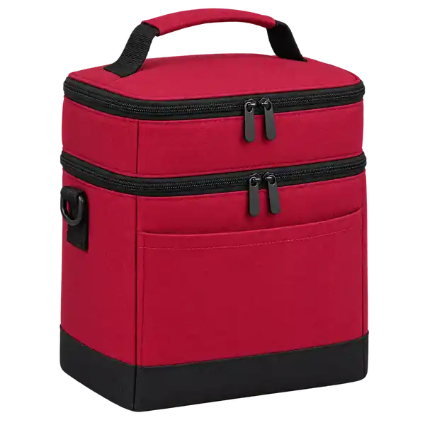 Crimson Red Polyspun Canvas Thermal Cooler Bag