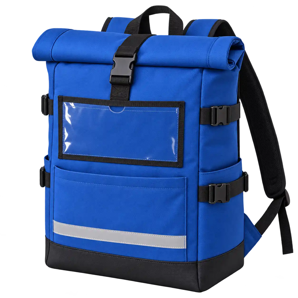 Royal Blue Polyspun Canvas Insulated Rider Delivery Bag — As illustrated; custom strap colours available