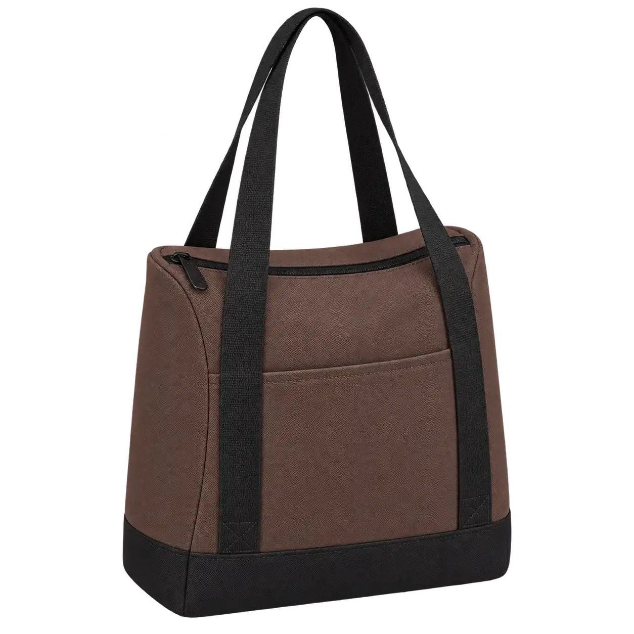 Chocolate Brown Polyspun Canvas Thermal Burger Delivery Bag — As illustrated; custom strap colours available