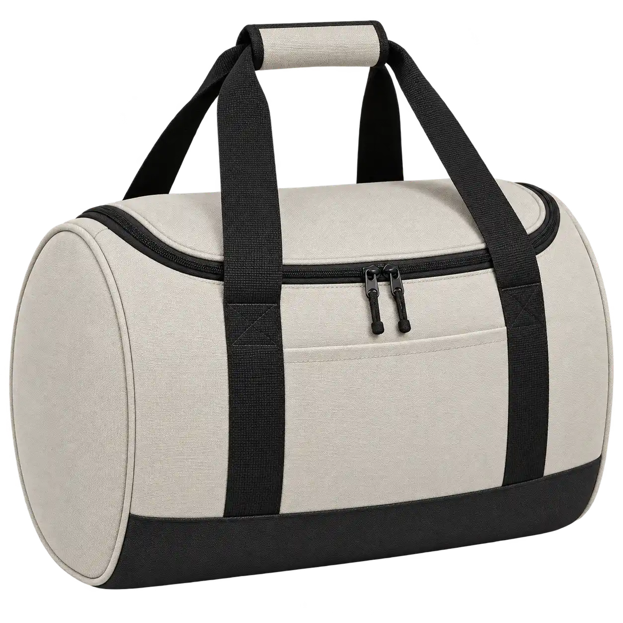 Pale Stone Grey Polyspun Canvas Thermal Cooler Bag — As illustrated; custom strap colours available