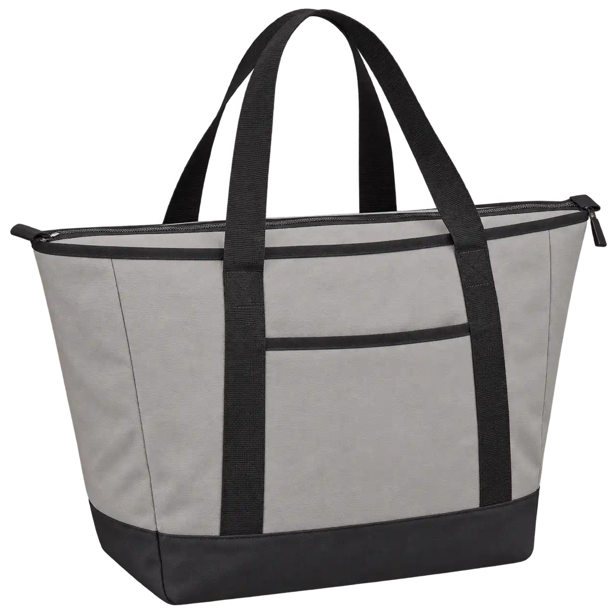 Light Warm Grey Polyspun Canvas Thermal Cooler Bag — As illustrated; custom strap colours available