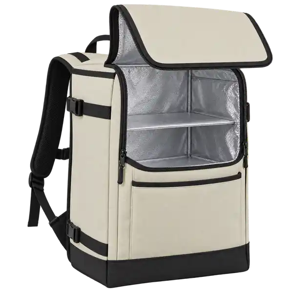 Pale Cream Solution-Dyed Polyester Insulated Rider Delivery Bag