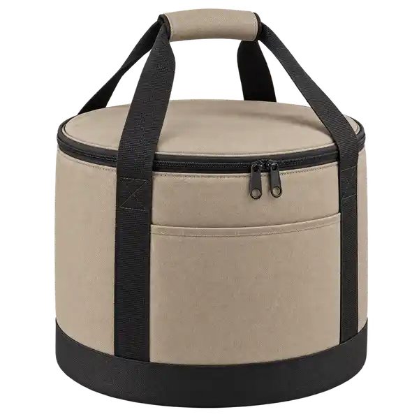 Taupe Beige Solution-Dyed Polyester Thermal Pizza Delivery Bag