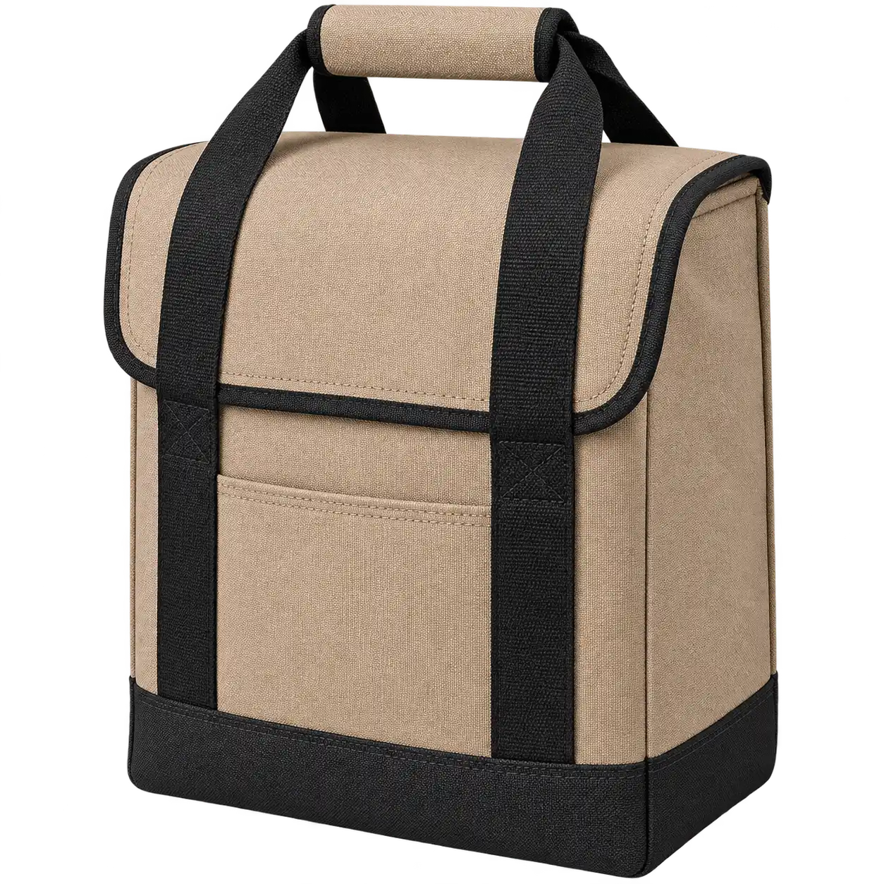 Sand Beige Solution-Dyed Polyester Thermal Burger Delivery Bag — As illustrated; custom strap colours available