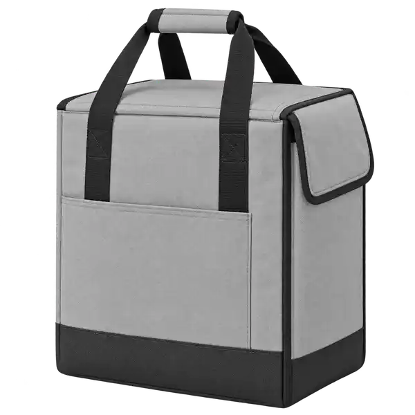 Light Cool Grey Solution-Dyed Polyester Thermal Food Delivery Bag