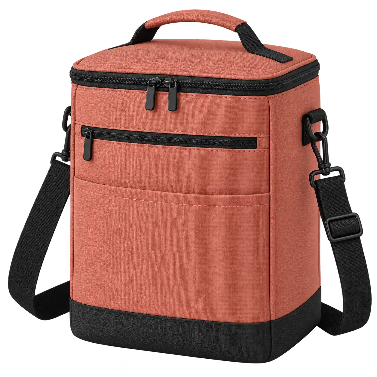 Dusty Terracotta Rose Solution-Dyed Polyester Thermal Burger Delivery Bag — As illustrated; custom strap colours available
