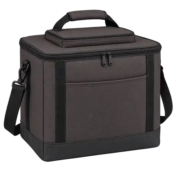 Dark Chocolate Charcoal Solution-Dyed Polyester Thermal Food Delivery Bag