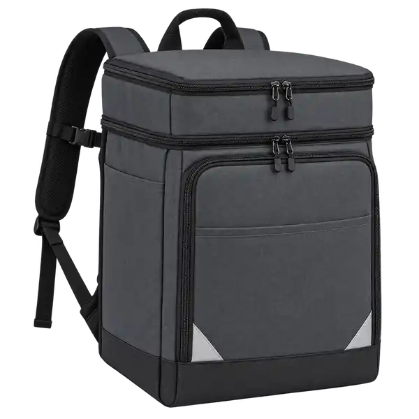 Dark Charcoal Grey Solution-Dyed Polyester Insulated Rider Delivery Bag