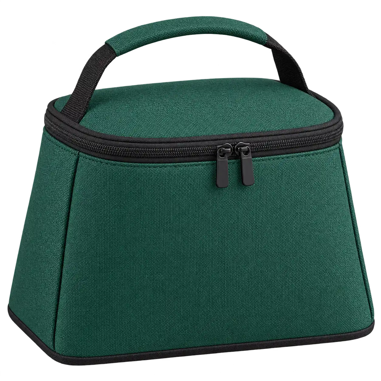 Dark Forest Green Solution-Dyed Polyester Thermal Cooler Bag — As illustrated; custom strap colours available