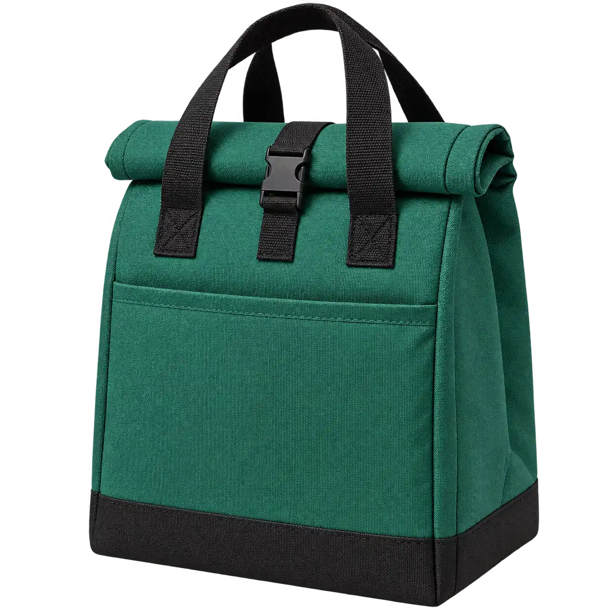 Emerald Green Solution-Dyed Polyester Thermal Burger Delivery Bag — As illustrated; custom strap colours available