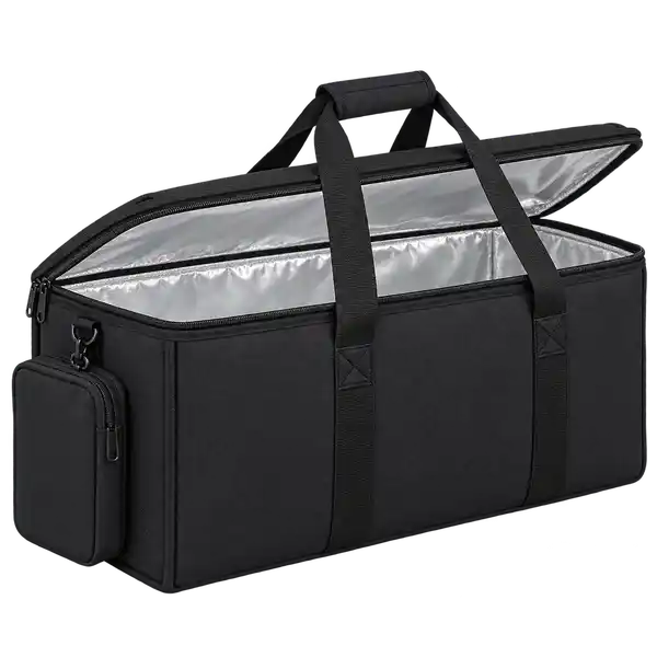 Black Solution-Dyed Polyester Thermal Food Delivery Bag