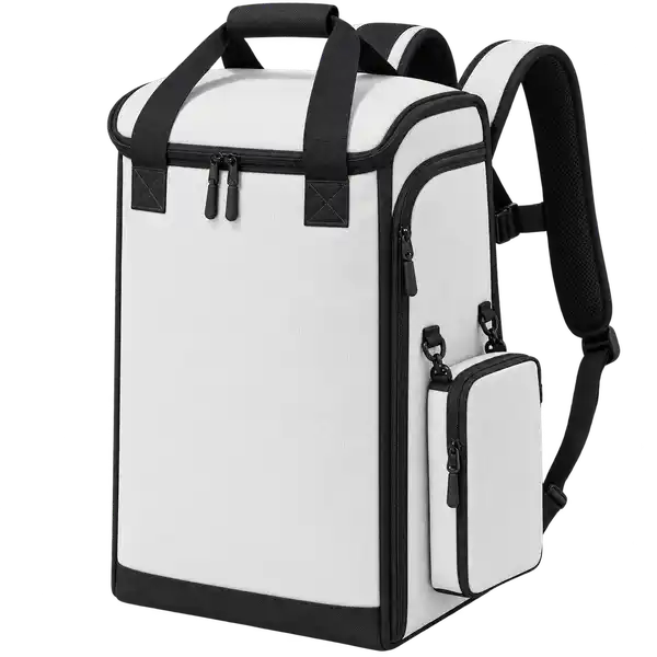White Solution-Dyed Polyester Insulated Rider Delivery Bag