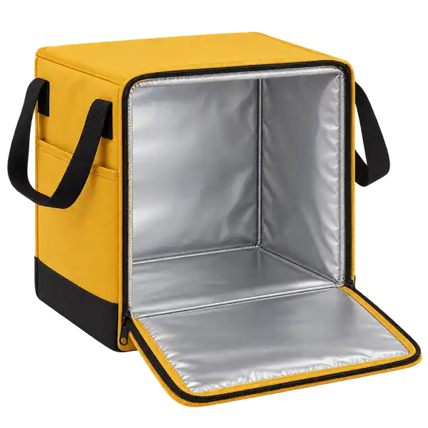 Warm Golden Yellow Solution-Dyed Polyester Thermal Pizza Delivery Bag