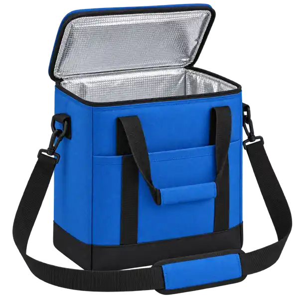 Bright Blue Solution-Dyed Polyester Thermal Burger Delivery Bag