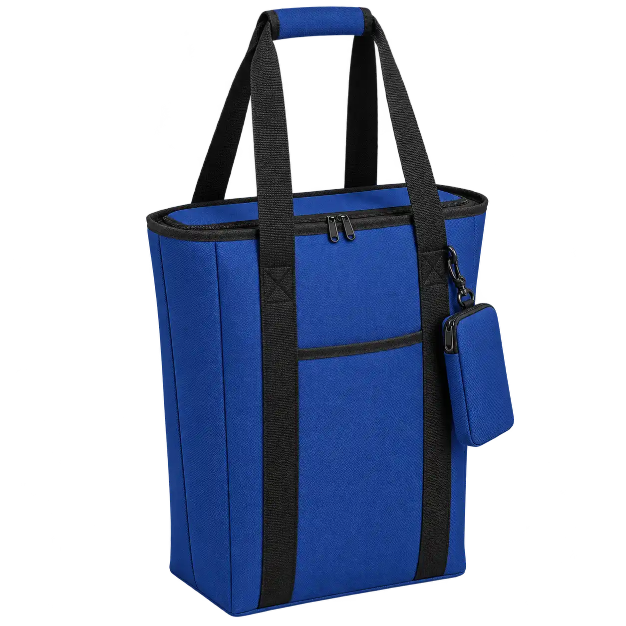 Royal Blue Solution-Dyed Polyester Thermal Cooler Bag — As illustrated; custom strap colours available