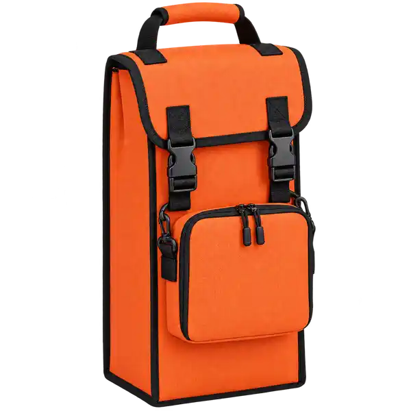 Vivid Orange Solution-Dyed Polyester Thermal Burger Delivery Bag