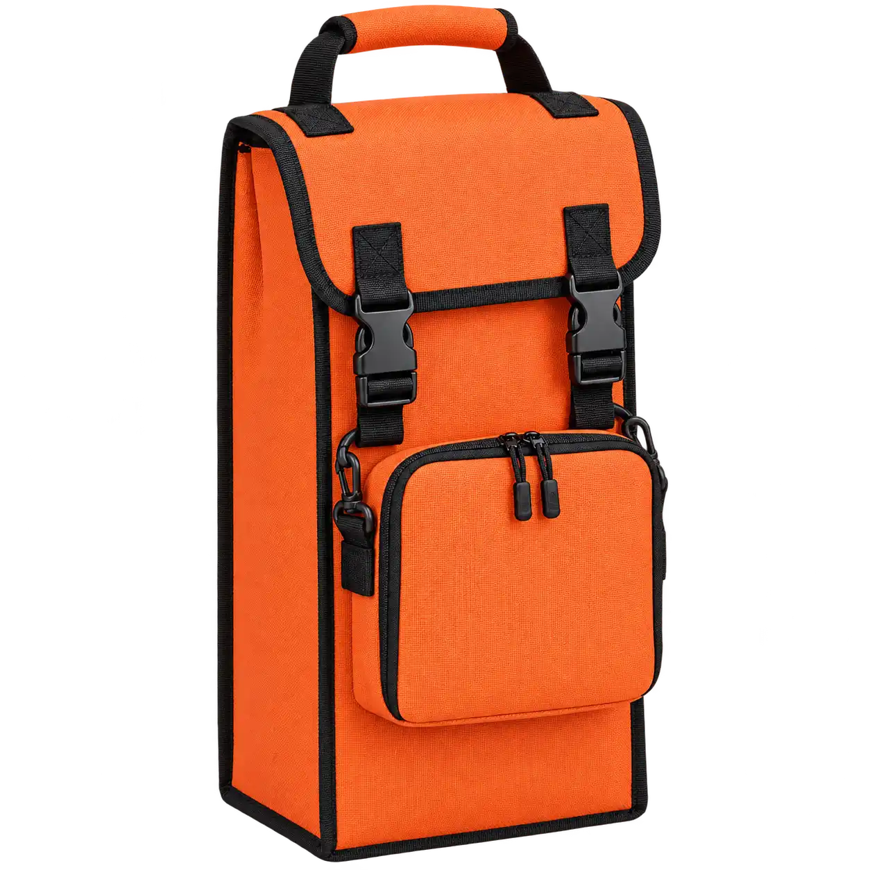 Vivid Orange Solution-Dyed Polyester Thermal Burger Delivery Bag — As illustrated; custom strap colours available
