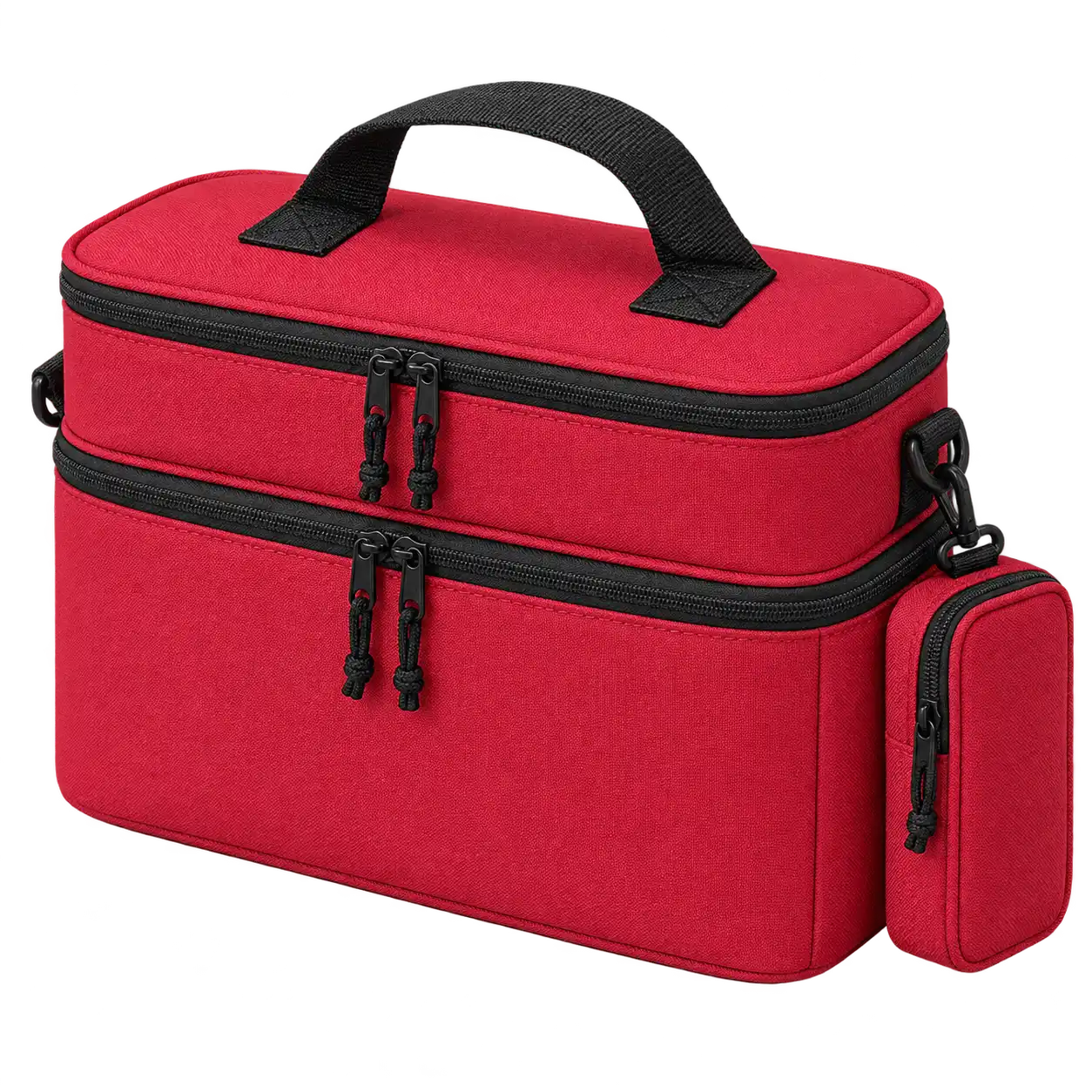 Red Solution-Dyed Polyester Thermal Cooler Bag — As illustrated; custom strap colours available