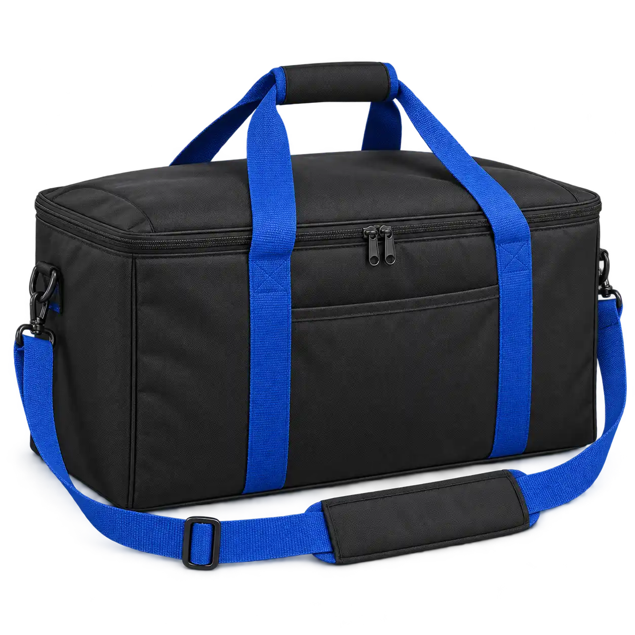 Black Oxford Taffeta Thermal Food Delivery Bag — Cobalt blue