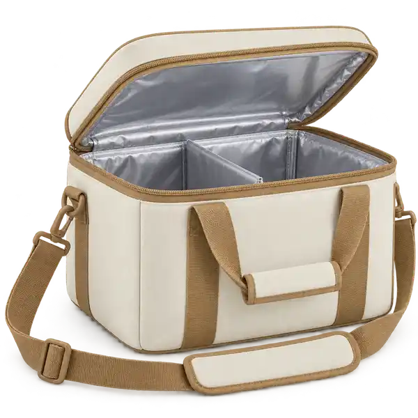 Ivory Polyester Thermal Burger Delivery Bag — Tan