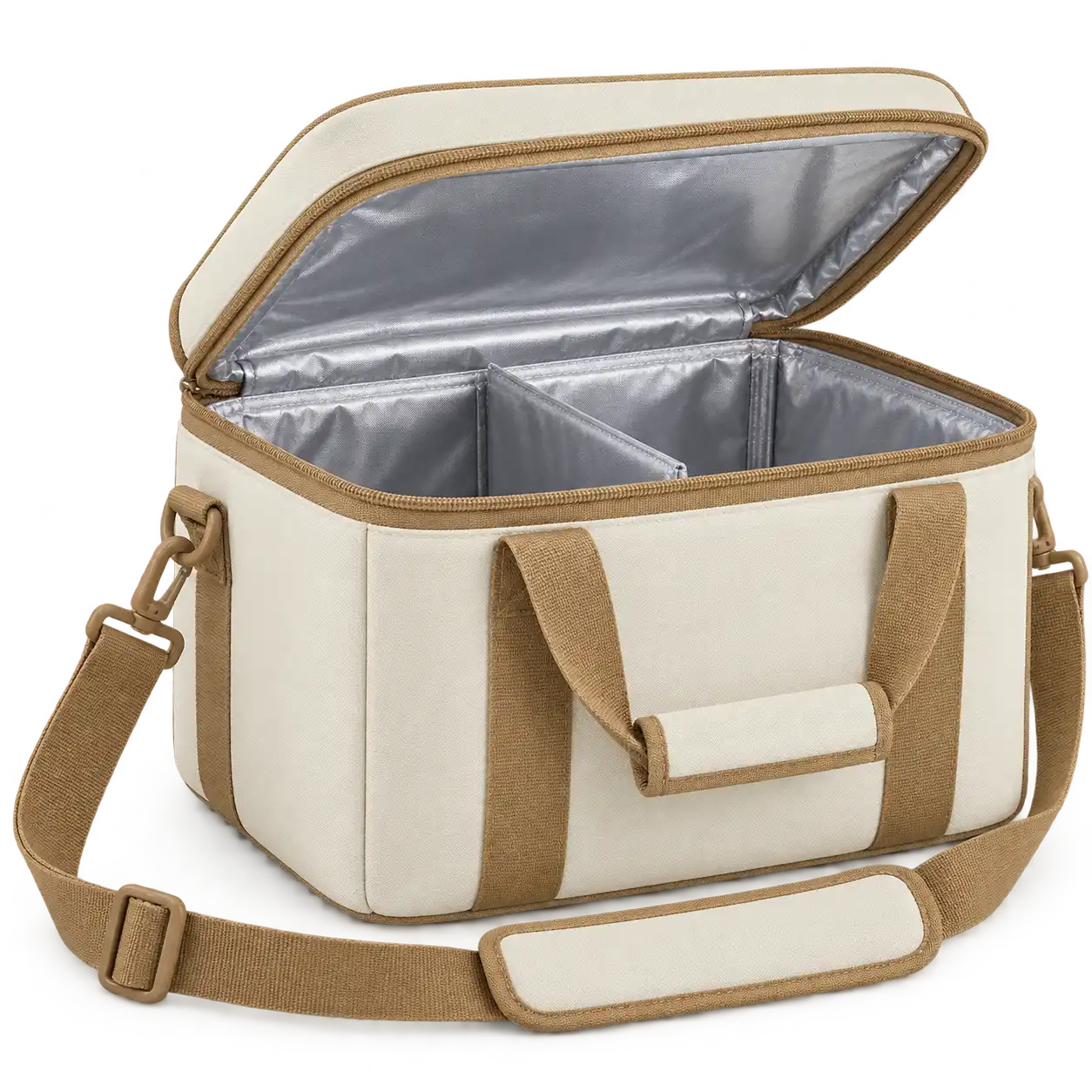 Ivory Polyester Thermal Burger Delivery Bag — Tan