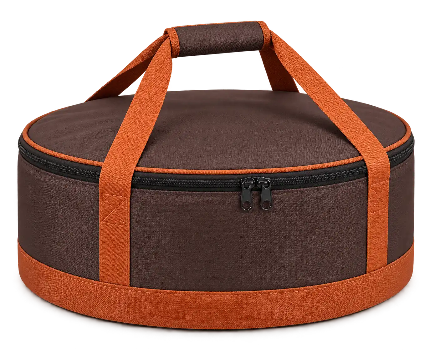 Chocolate Brown D600 Oxford Thermal Pizza Delivery Bag — Burnt orange