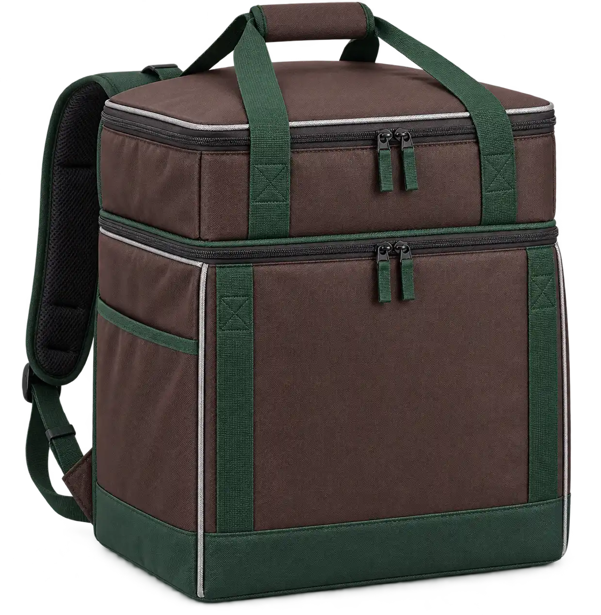 Chocolate Brown D600 Oxford Insulated Rider Delivery Bag — Forest green