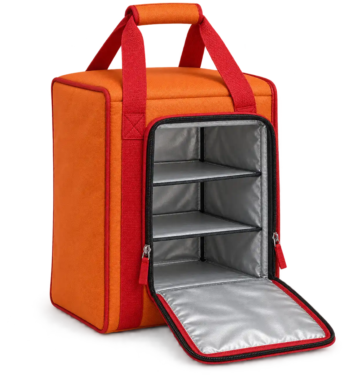 Orange D600 Oxford Thermal Food Delivery Bag — Red