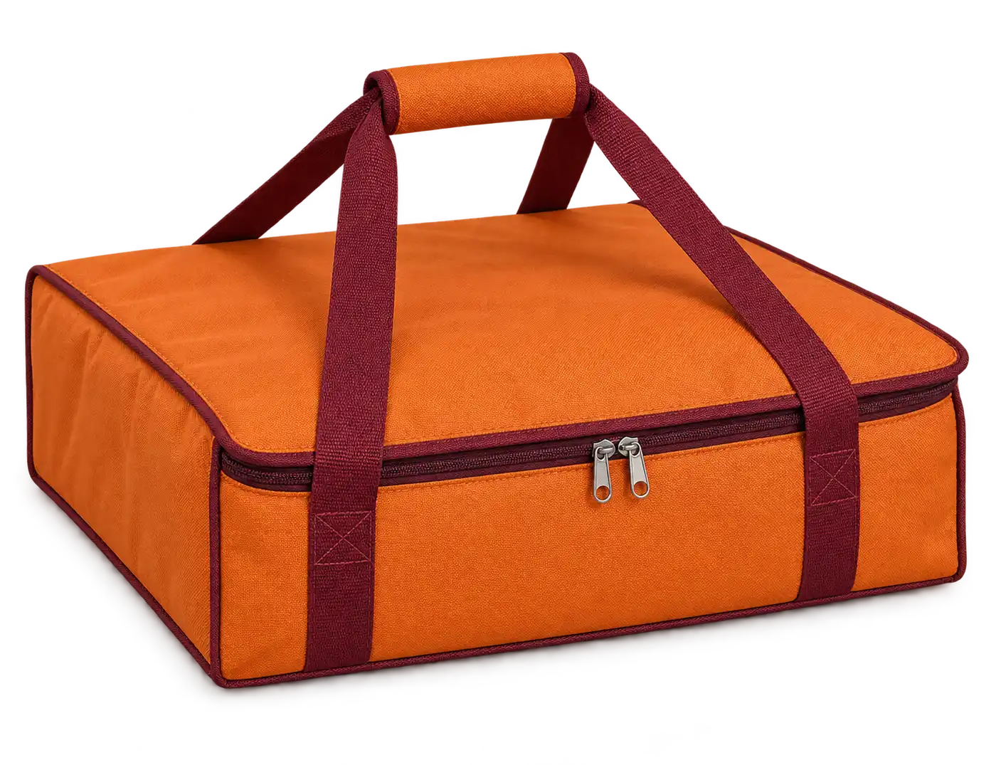 Orange D600 Oxford Thermal Pizza Delivery Bag — Burgundy