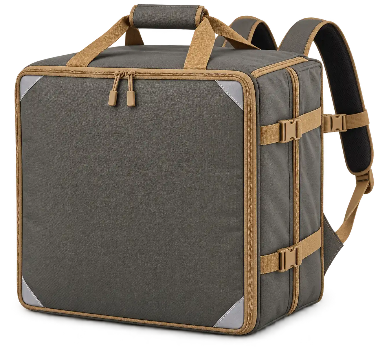 Olive Grey D600 Oxford Insulated Rider Delivery Bag — Camel tan