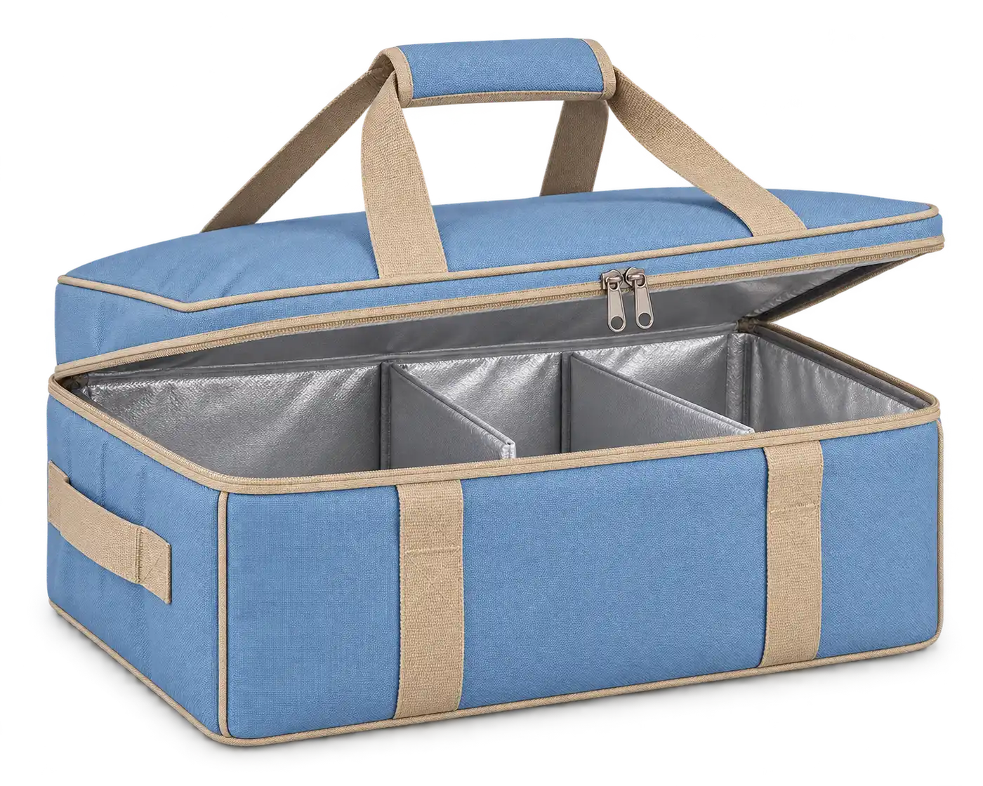 Powder Blue D600 Oxford Thermal Burger Delivery Bag — Sand beige