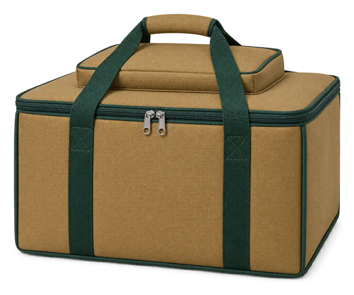 Ochre Tan D600 Oxford Thermal Food Delivery Bag — Forest green