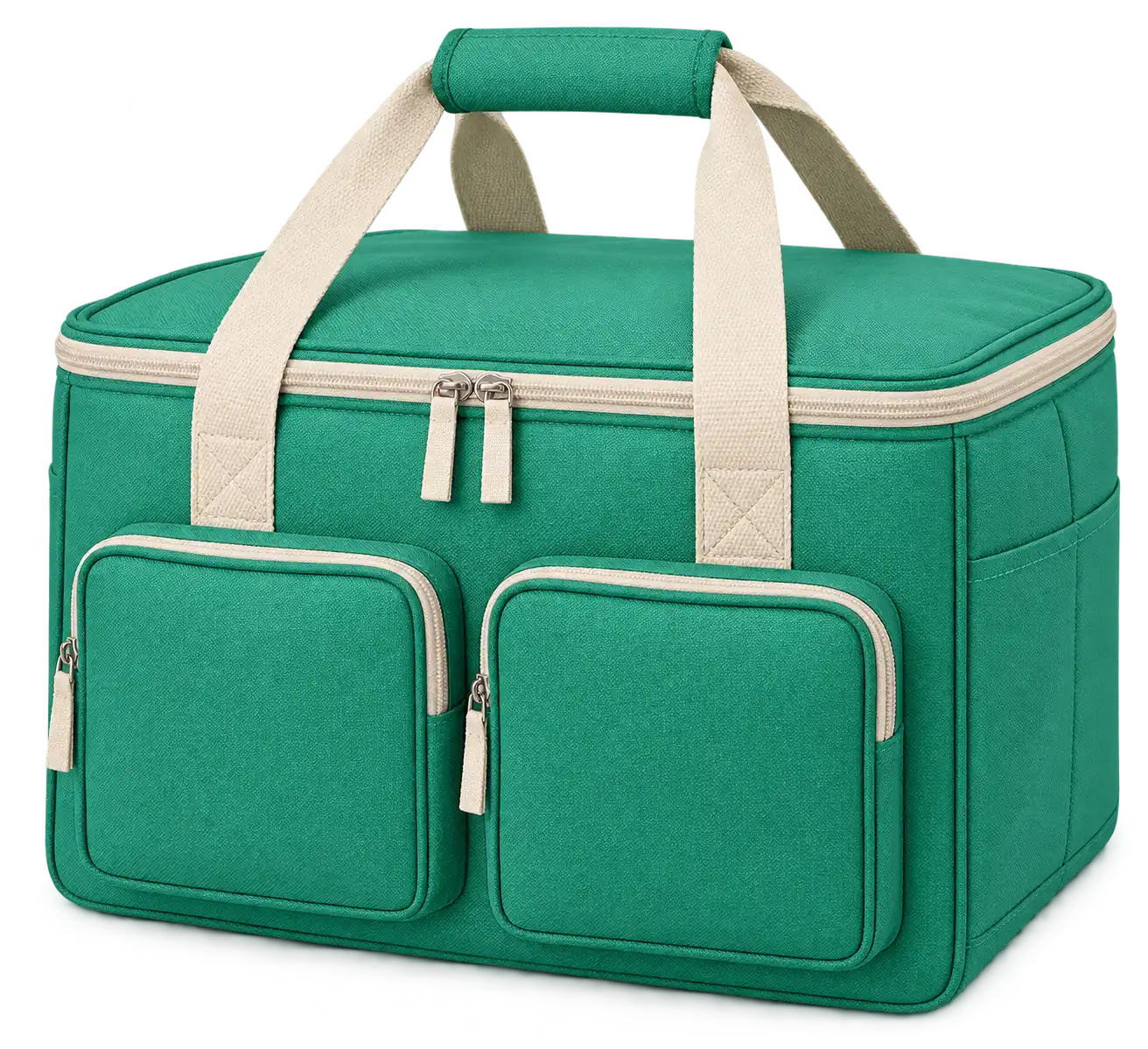 Jade Green D600 Oxford Thermal Cooler Bag — Cream