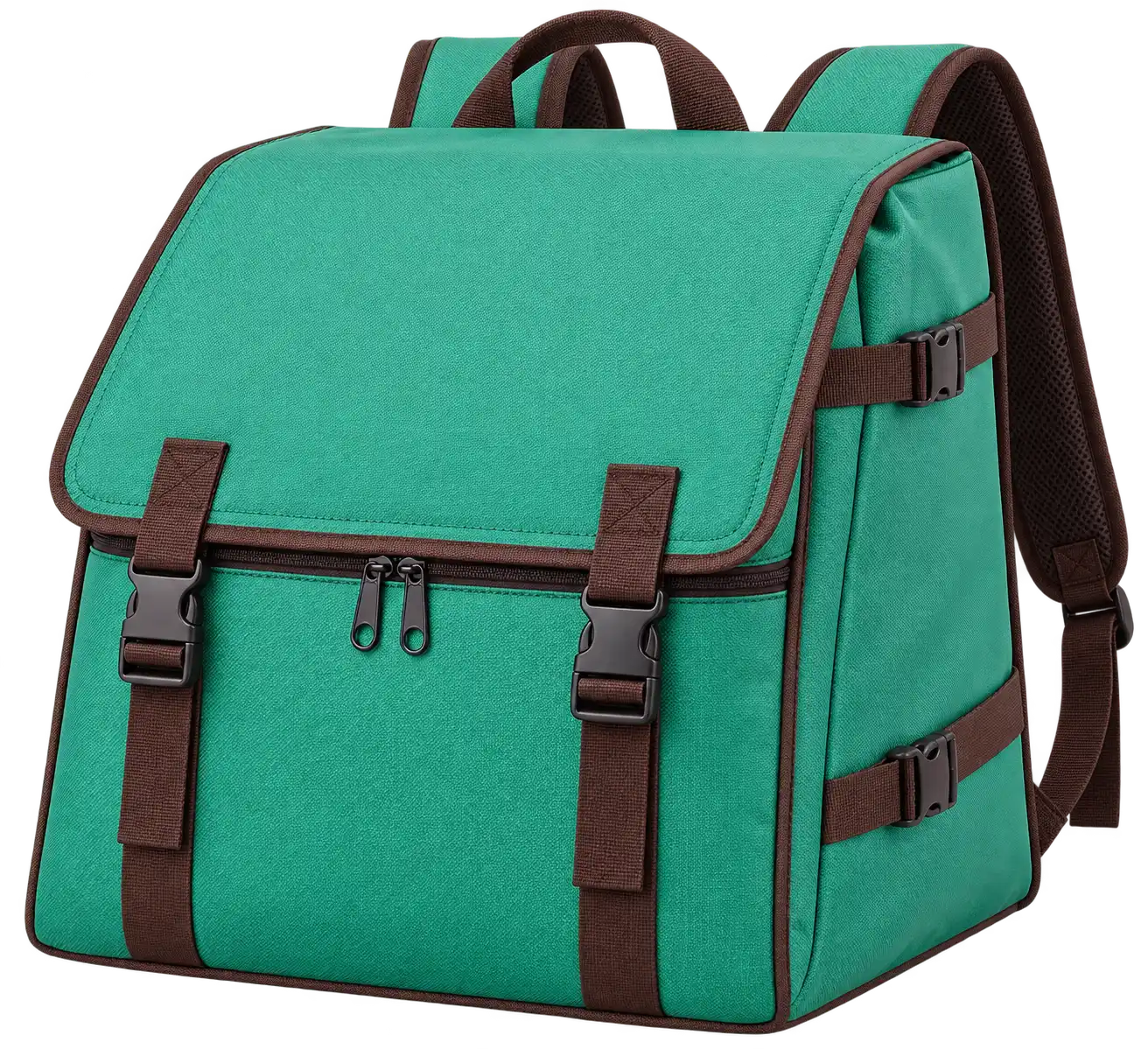 Jade Green D600 Oxford Insulated Rider Delivery Bag — Chocolate brown