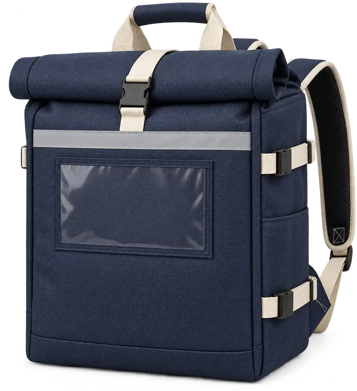 Navy D600 Oxford Insulated Rider Delivery Bag — Cream
