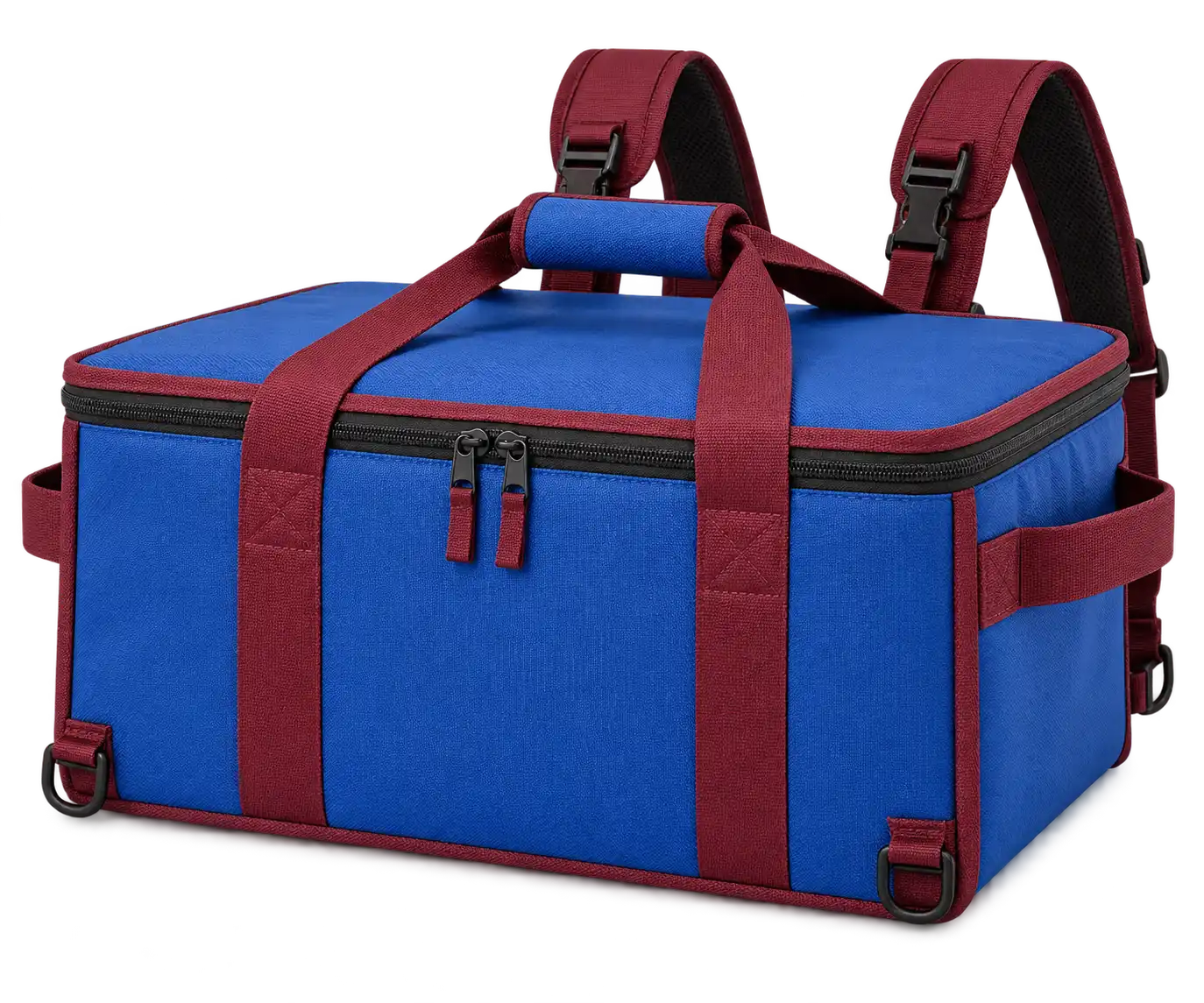 Royal Blue D600 Oxford Insulated Rider Delivery Bag — Burgundy