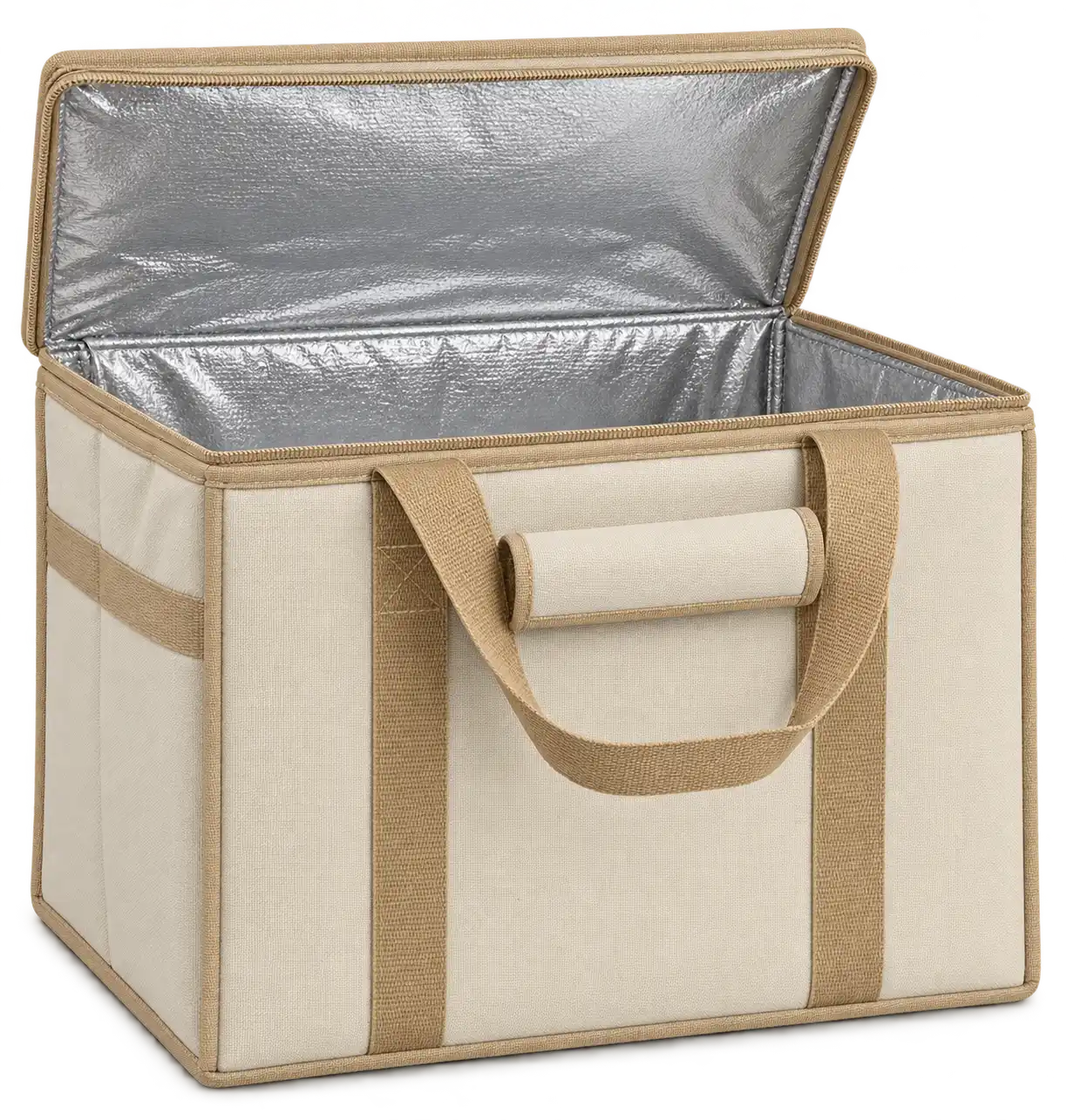 Cream D600 Oxford Thermal Food Delivery Bag — Camel tan