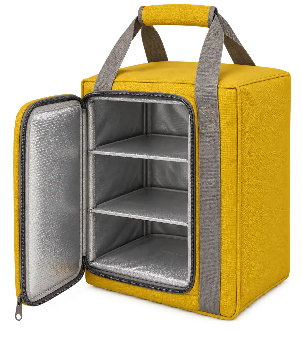 Golden Yellow D600 Oxford Thermal Food Delivery Bag — Warm grey
