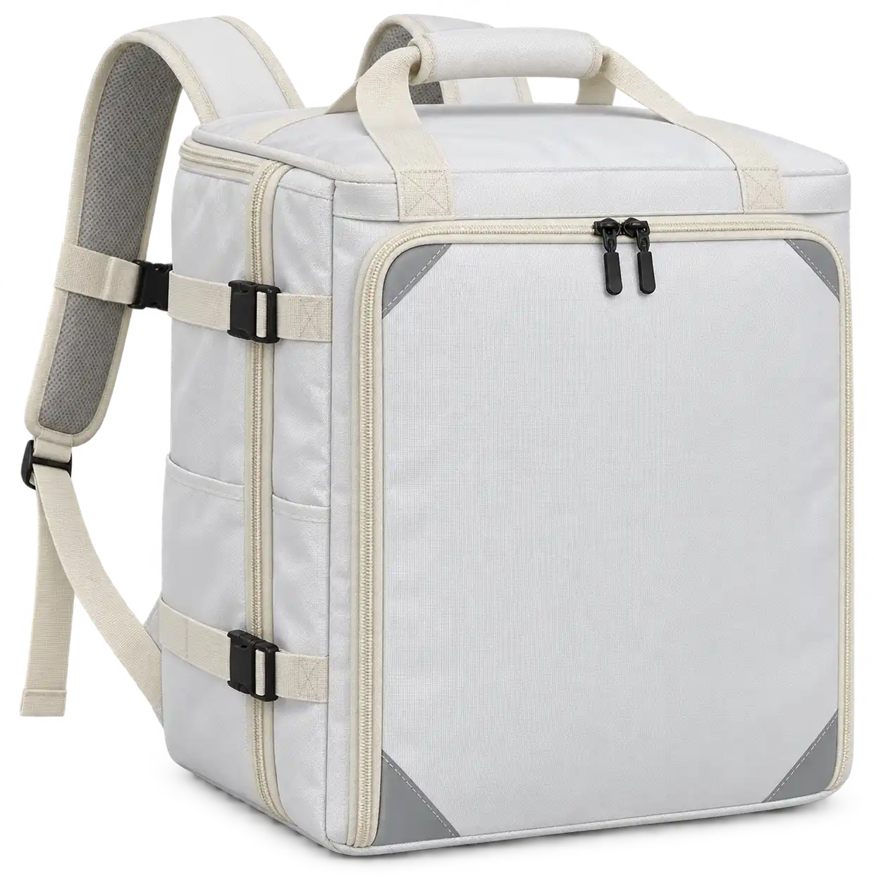 White D600 Oxford Insulated Rider Delivery Bag — Ivory