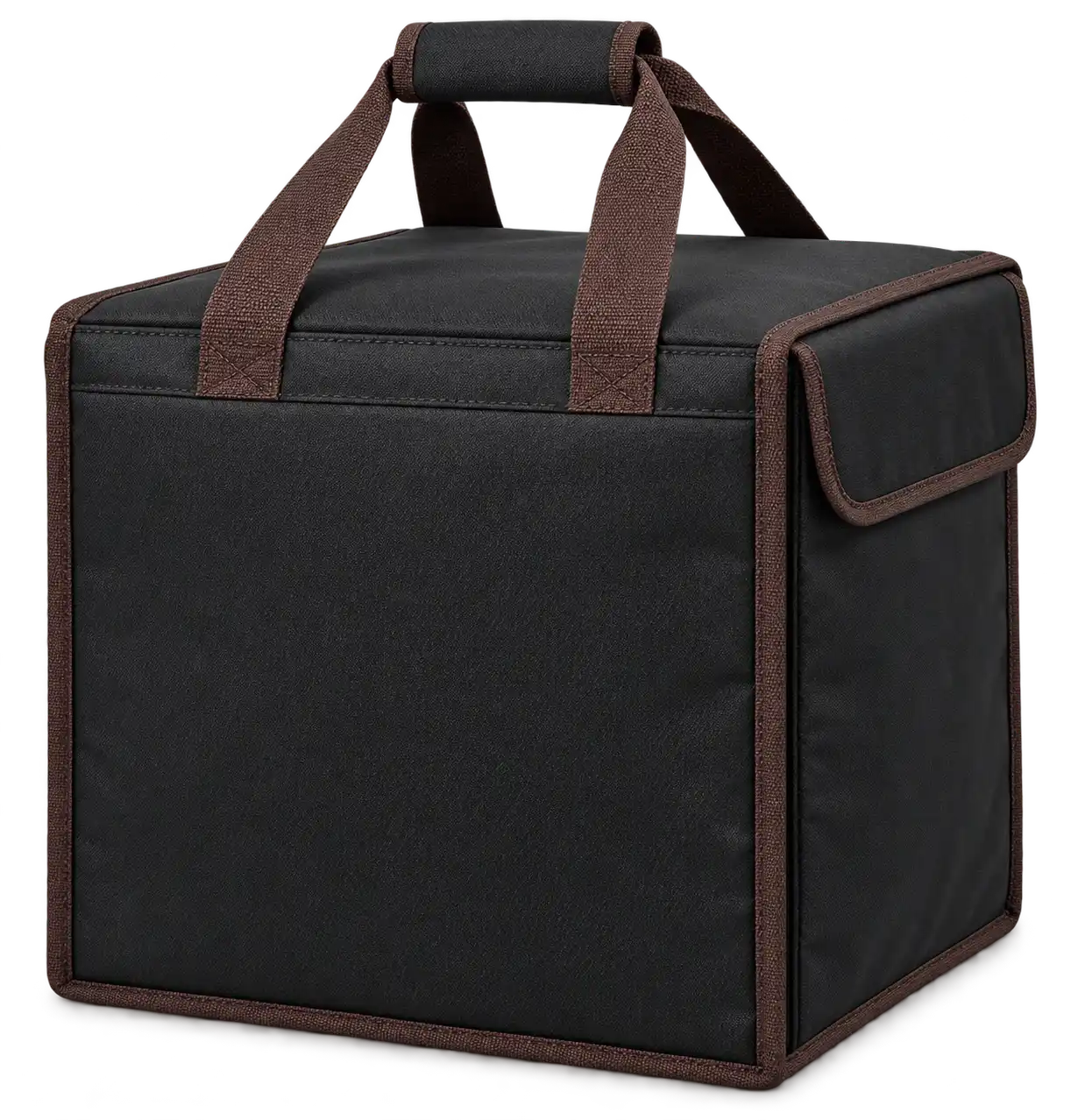Black D600 Oxford Thermal Food Delivery Bag — Chocolate brown