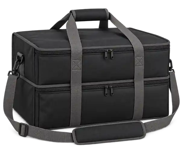 Black D600 Oxford Thermal Pizza Delivery Bag