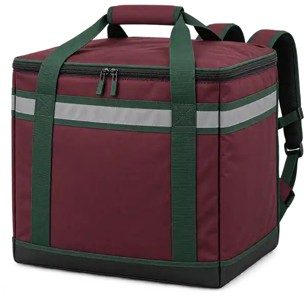 Maroon D600 Oxford Insulated Rider Delivery Bag