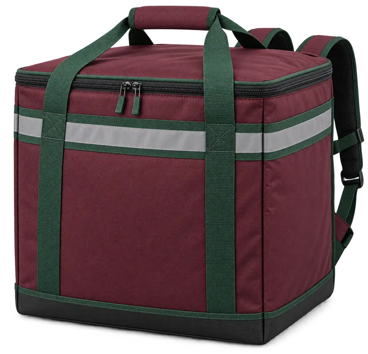 Maroon D600 Oxford Insulated Rider Delivery Bag — Forest green