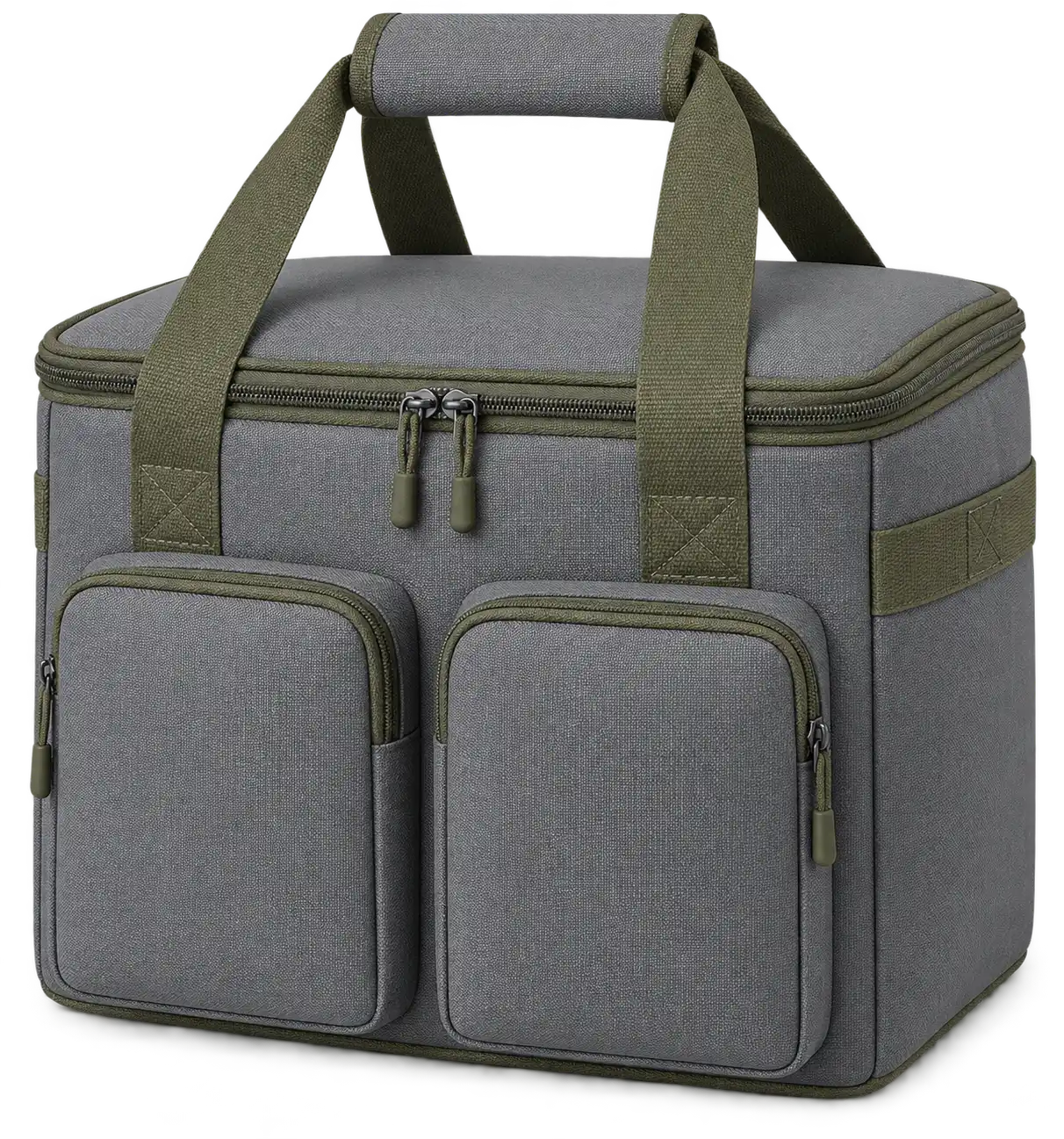 Medium Grey D600 Oxford Thermal Cooler Bag — Olive green