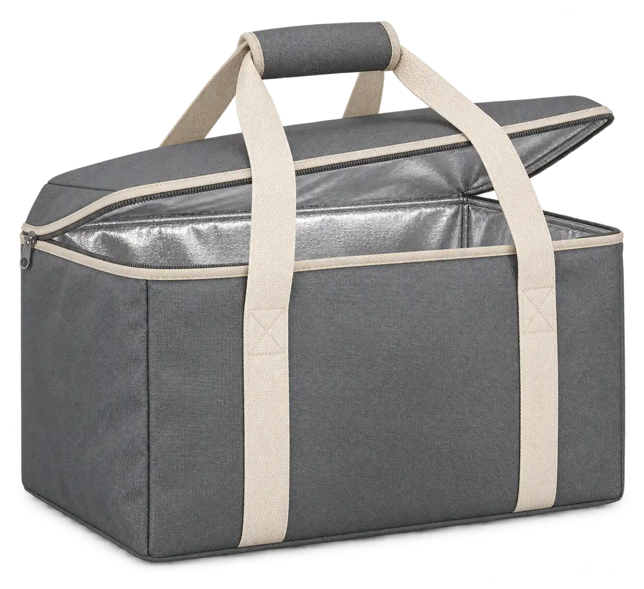 Medium Grey D600 Oxford Thermal Food Delivery Bag — Cream
