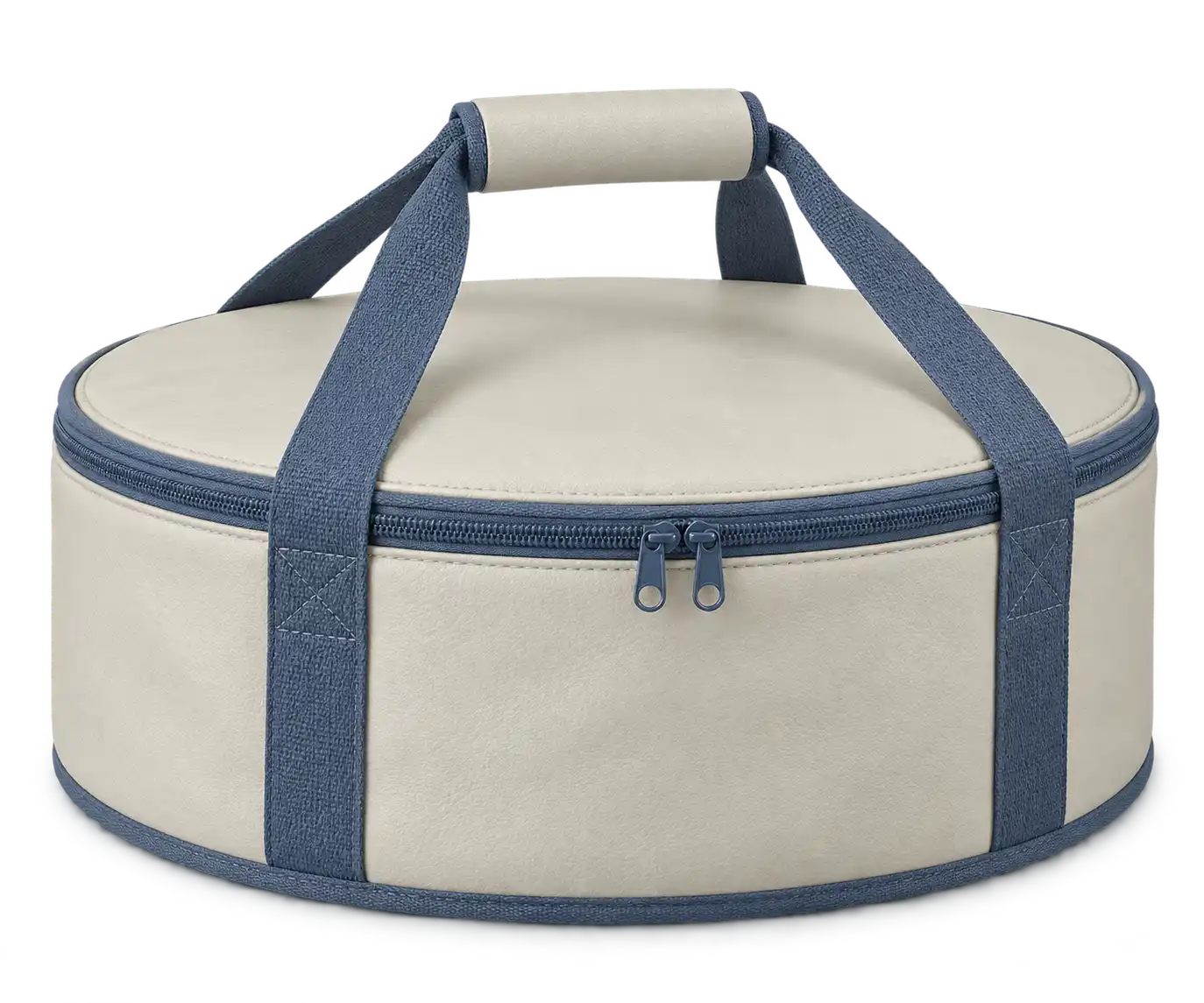 Ivory Faux Leather Thermal Pizza Delivery Bag — Slate blue