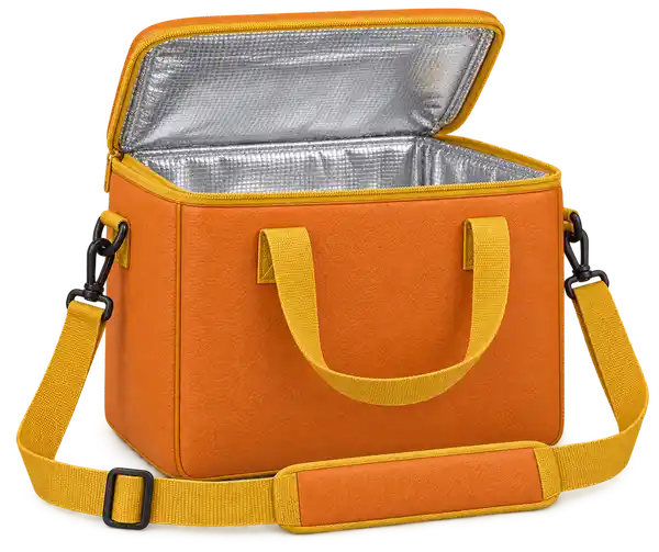 Orange Faux Leather Thermal Burger Delivery Bag